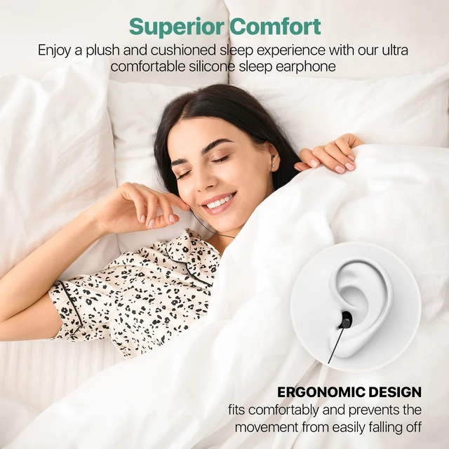 Alt view image 3 of 5 - Hearprotek 2 Pairs Sleep Earphones, Type C Headphones with Microphone-Silicone Noise Reduction Earbuds Sleep Buds for Sleeping, Snoring, Relaxation
