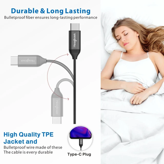 Alt view image 5 of 5 - Hearprotek 2 Pairs Sleep Earphones, Type C Headphones with Microphone-Silicone Noise Reduction Earbuds Sleep Buds for Sleeping, Snoring, Relaxation