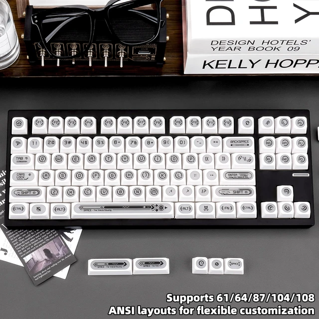 Alt view image 3 of 5 - GEKUCAP White PBT Shine Through Cherry Profile Keycaps