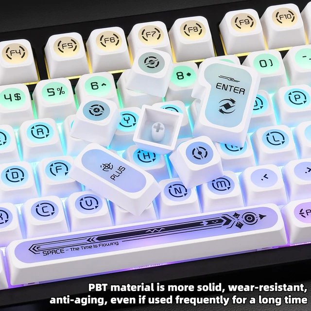 Alt view image 4 of 5 - GEKUCAP White PBT Shine Through Cherry Profile Keycaps
