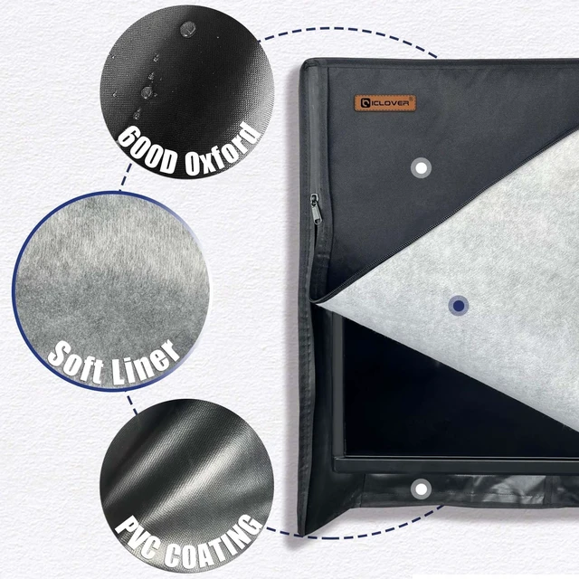 Alt view image 4 of 5 - IC ICLOVER 60-65 inch Outdoor TV Cover, Roll-up Front Flap with Soft Liner