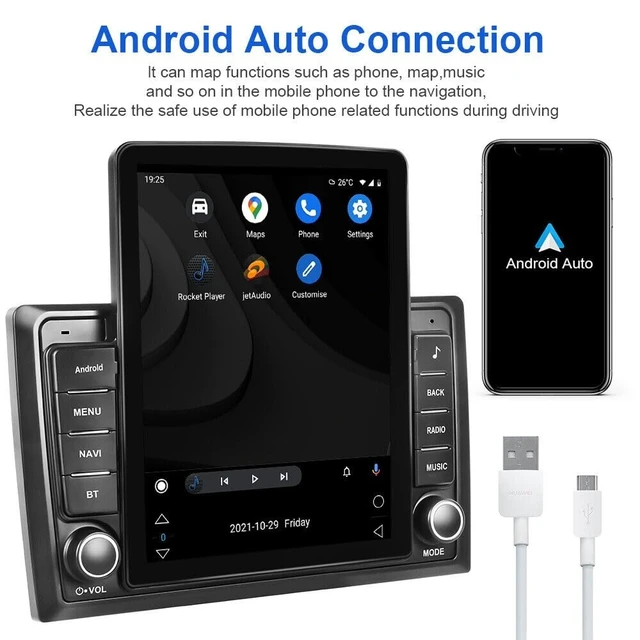 Alt view image 3 of 5 - EWLSAC Android 13.0 Double Din Car Stereo for Chevy GMC 2006-2014 9.7 Inch HD Touch Screen Car Audio Multimedia Receiver with Carplay Android Auto GPS Radio Navigation Bluetooth Camera, 2G+32G