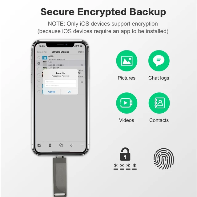 Alt view image 4 of 5 - 512GB Photo Stick for Smartphones, 4in1 Functionality, Directly Transfer Photos to USB Drive, Supports Storage of Photos/Videos/Various Files, Compatible with iPhone/iPad/Android/PC and More.