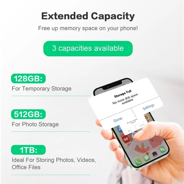 Alt view image 5 of 5 - 512GB Photo Stick for Smartphones, 4in1 Functionality, Directly Transfer Photos to USB Drive, Supports Storage of Photos/Videos/Various Files, Compatible with iPhone/iPad/Android/PC and More.