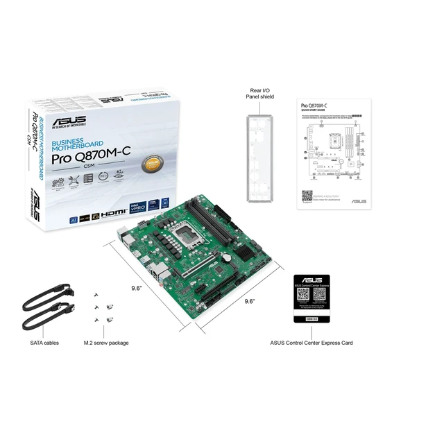 Alt view image 3 of 5 - ASUS Pro Q870M-C-CSM Micro-ATX mATX Q870 Business Motherboard with Intel Core Ultra Processors (Series 2) & Intel vPro Support and Enhanced Security, Reliability and Manageability