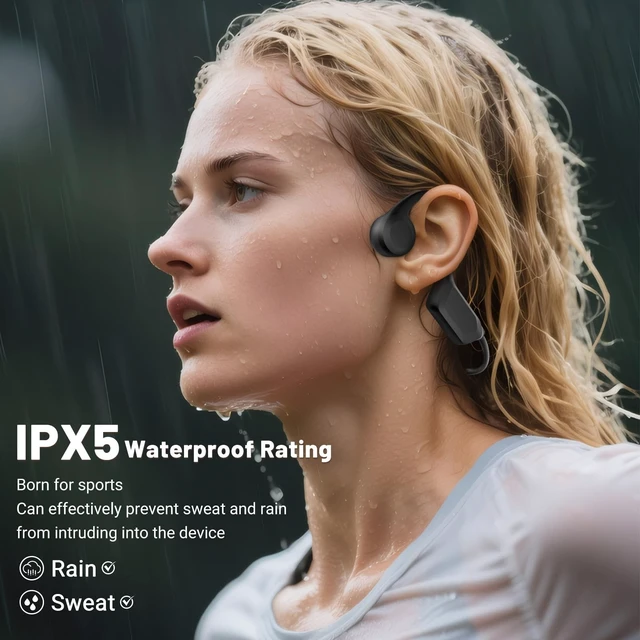 Alt view image 4 of 5 - New Waterproof Open-Ear Bone Conduction Headphones - Bluetooth 6.0, Long Battery Life, Ultra-Light Wireless Headset with Stable Connection, Ideal for Running, Cycling, Workout, Hiking