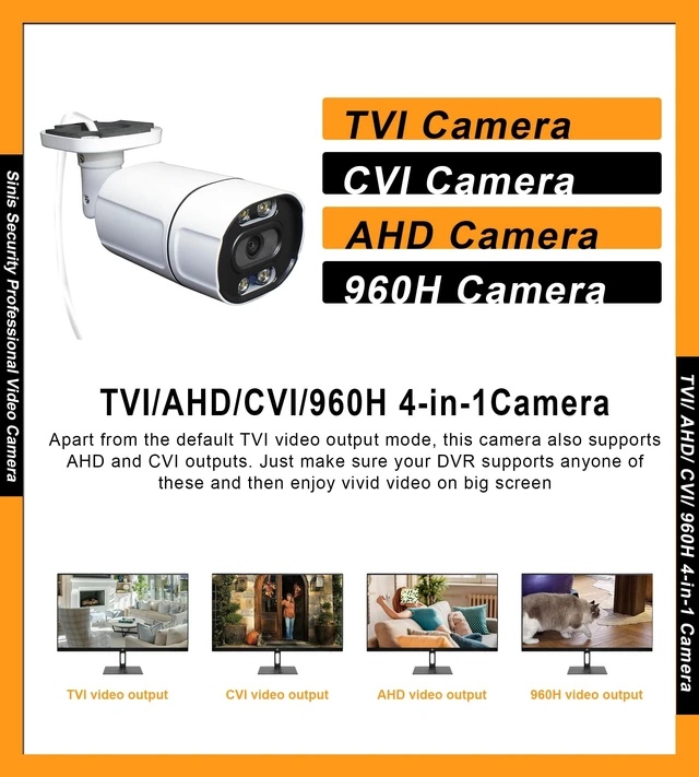 Alt view image 4 of 5 - SINIS 4K Analog Security Camera, 8MP 24/7 Full Color Bullet Camera Outdoor