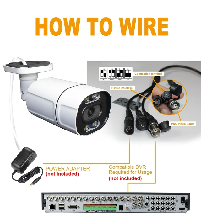 Alt view image 5 of 5 - SINIS 4K Analog Security Camera, 8MP 24/7 Full Color Bullet Camera Outdoor
