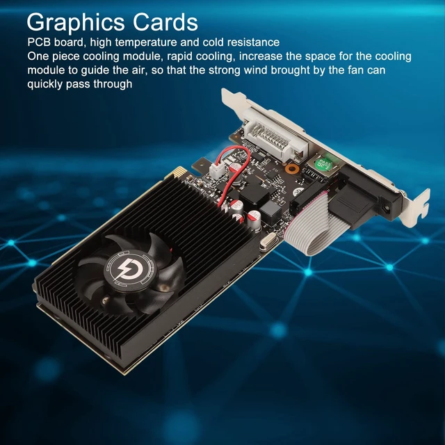 Alt view image 2 of 5 - Zunate 2022 GT730 4G Gaming Graphics Card for Desktop, 700MHz 2668MHz 128bit Computer Graphics Card with VGA DVI, Single Fan, PCI Express 1.1