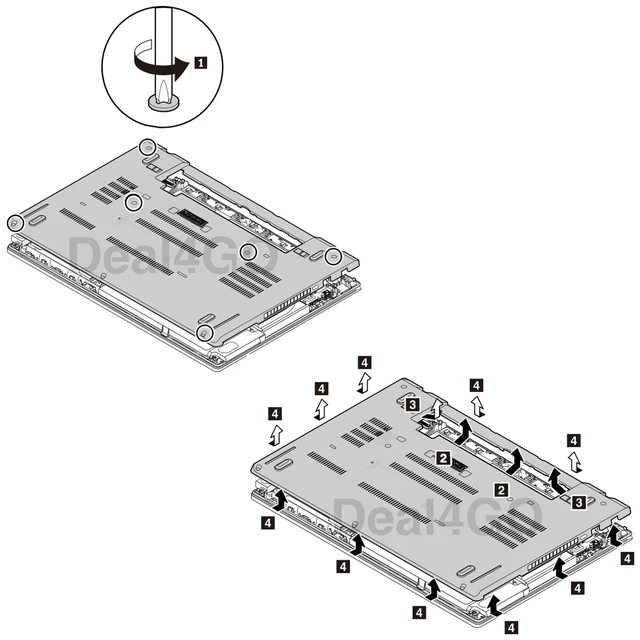 Alt view image 3 of 5 - Deal4GO Lower Bottom Case Base Enclosure Cover with Screws 01AX949 Replacement for Lenovo ThinkPad T470 20HD 20HE 20JM 20JN A475