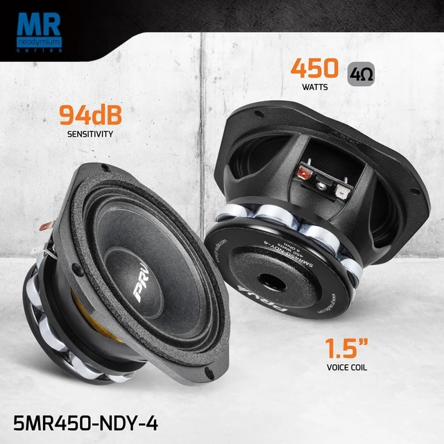 Alt view image 2 of 5 - PRV AUDIO 5MR450-NDY-4, 5 Inches Midrange Speaker, High End Neodymium Magnet, 4 Ohm, 450 Watts, Pro Audio Loudspeaker (Single)