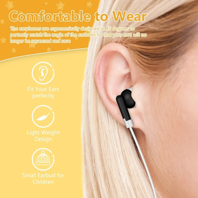 Alt view image 2 of 5 - OSSZIT Wired Earbuds Bulk Classroom Kids 3.5mm Jack 100 Pack Black