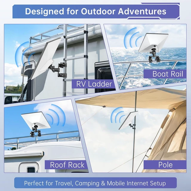 Alt view image 3 of 5 - Starlink Mini Mount Dual-Clamp Pole Mount Kit Aluminum Nylon RV