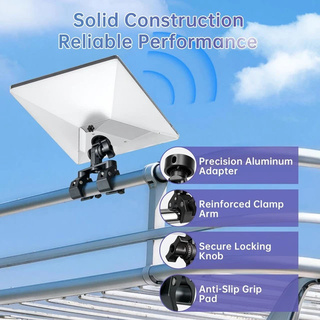 Alt view image 5 of 5 - Starlink Mini Mount Dual-Clamp Pole Mount Kit Aluminum Nylon RV
