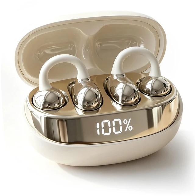 Main image of SHCHY Clip-On Earbuds, Open-Ear Wireless Bluetooth 6.0, Lightweight Comfort