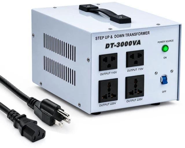 Main image of 3000W Step Up/Down Voltage Transformer, 110V/120V & 220V/240V Power Converter, 4 Outlets Toroidal Regulator, Overload Overheat Protection for Home, Travel and Global Household Devices