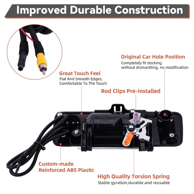 Alt view image 5 of 5 - DEAL AUTO ELECTRIC PARTS Tailgate Handle Backup Camera w/Key Hole