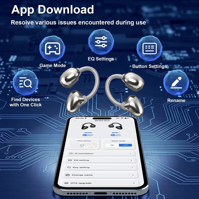 Alt view image 2 of 5 - ZOMBIESCAT B23 Third-generation Open Headphones, Clip-on Earclip Earbuds