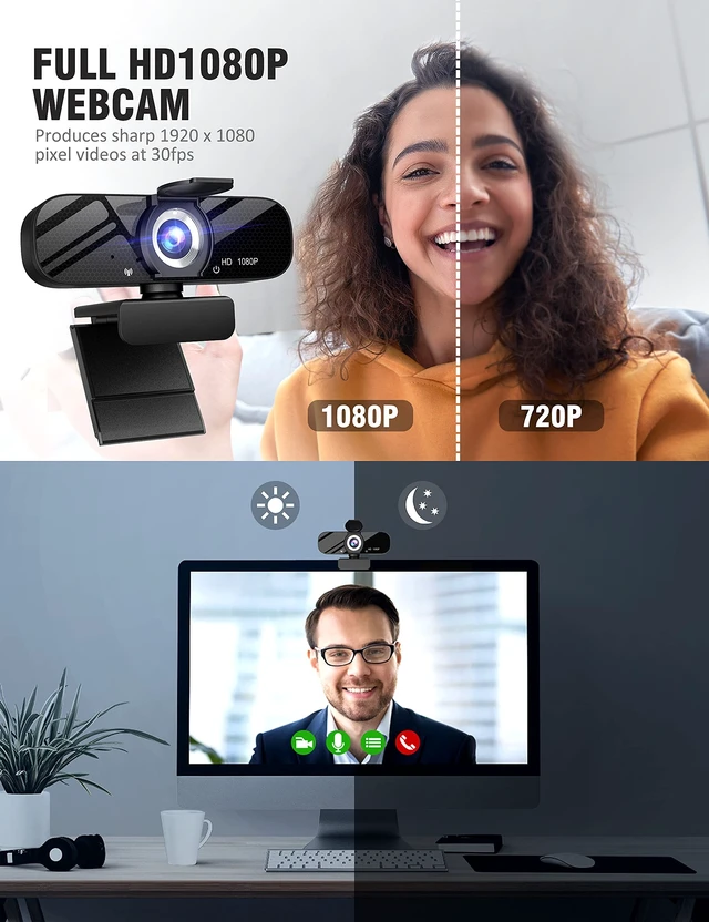 Alt view image 5 of 5 - RichEast HD Pro PC Webcam, Full HD 1080p/30fps Video, Clear Audio, 120 FOV, Light Correction, Works with Microsoft Teams, Google Meet, Zoom, Mac/Laptop