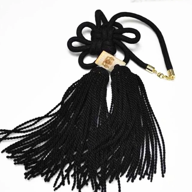 Alt view image 2 of 4 - New Car Rearview Mirror Charms Vip Gift Sliver Kin Rope Black Chinese Knot