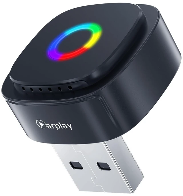 Main image of CarPlay car adapter, which provides stable, fast and delay-free data transmission, is small and beautiful, can be matched at will, and is compatible with iPhone and Android mobile phone systems.