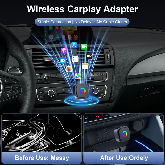 Alt view image 2 of 5 - CarPlay car adapter, which provides stable, fast and delay-free data transmission, is small and beautiful, can be matched at will, and is compatible with iPhone and Android mobile phone systems.