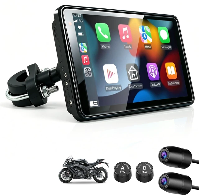 Main image of MORVISAC 5" Motorcycle CarPlay & Android Auto Touchscreen