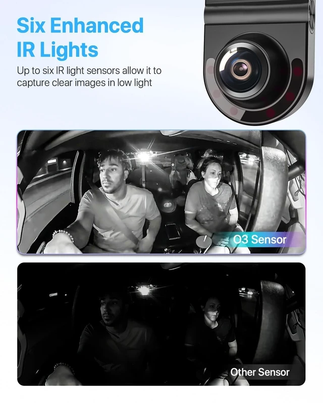 Alt view image 4 of 5 - Dash Cam, 360 Front and Rear Inside, 4K/2.5K UHD Camera for Cars, Night Vision, Built-in 5G WiFi & GPS, G-Sensor, 185 Wide Angle, HDR, Parking Mode, Support 512GB Max