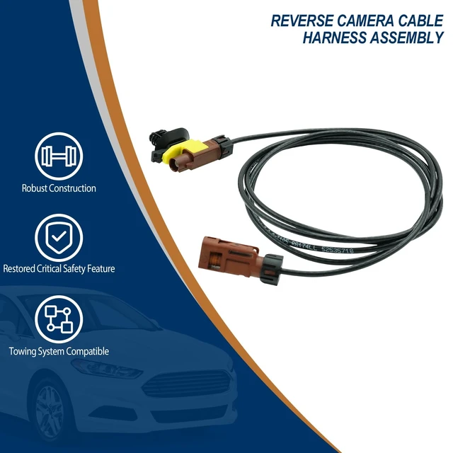 Alt view image 2 of 5 - Torquizo Reverse Camera Cable Harness Assembly Compatible with 2017-2022 Ford F-250/F-350 Super Duty Equipped with Towing System Replaces OE HC3Z-14D202-M