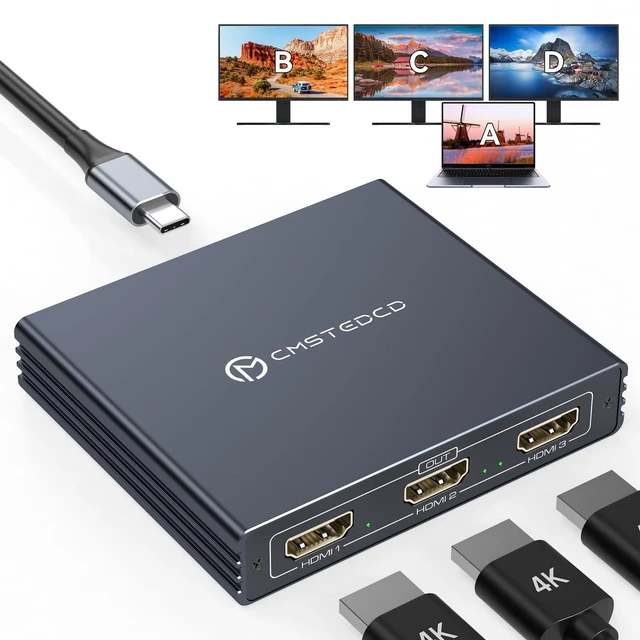 Main image of LKNBHS USB C to HDMI Adapter with PD 100W 4K@60Hz HDMI Splitter Extended Display USB-C to 3 HDMI Adapter Support Extended on Windows for Thunderbolt 3 or Above Port