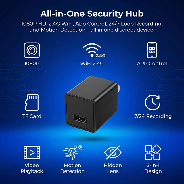 Alt view image 2 of 5 - Hidden Camera 1080P WiFi Indoor Security Cam Motion Detection App Live View