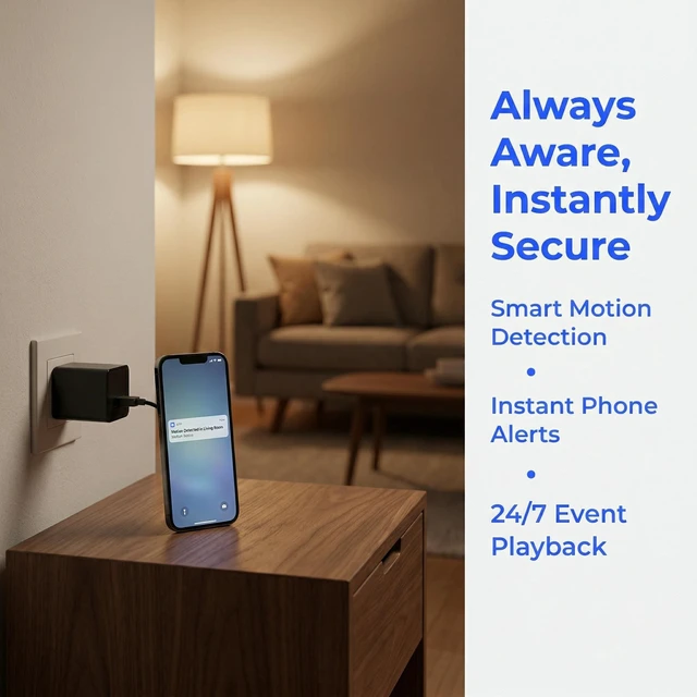 Alt view image 3 of 5 - Hidden Camera 1080P WiFi Indoor Security Cam Motion Detection App Live View