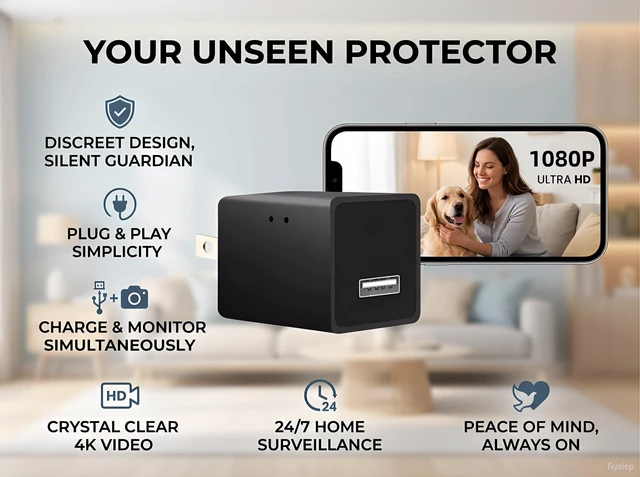 Alt view image 5 of 5 - Hidden Camera 1080P WiFi Indoor Security Cam Motion Detection App Live View