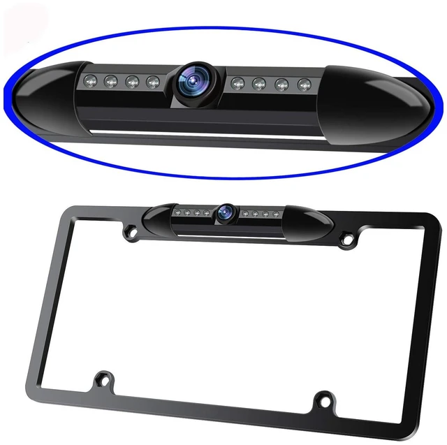 Main image of License Plate Frame Backup Camera Night Vision Car Rear View Camera with 8 Bright LEDs 170 Viewing Angle Waterproof Backup Camera Vehicle Universal Reversing Assist Security