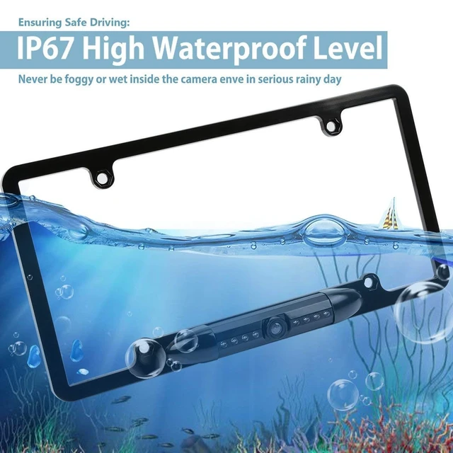 Alt view image 4 of 5 - License Plate Frame Backup Camera Night Vision Car Rear View Camera with 8 Bright LEDs 170 Viewing Angle Waterproof Backup Camera Vehicle Universal Reversing Assist Security