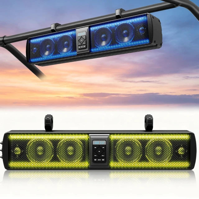 Main image of KORBROS UTV Sound Bar Bluetooth Waterproof Golf Cart Speaker for ATV, Boat