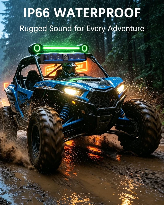 Alt view image 4 of 5 - KORBROS UTV Sound Bar Bluetooth Waterproof Golf Cart Speaker for ATV, Boat