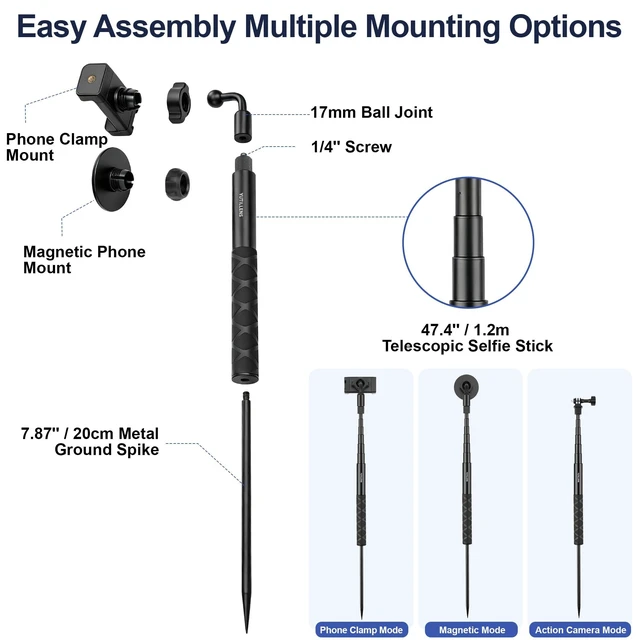 Alt view image 2 of 5 - YUTILLENS Golf Monopod, Magnetic Phone Stand for Golf Swing Recording