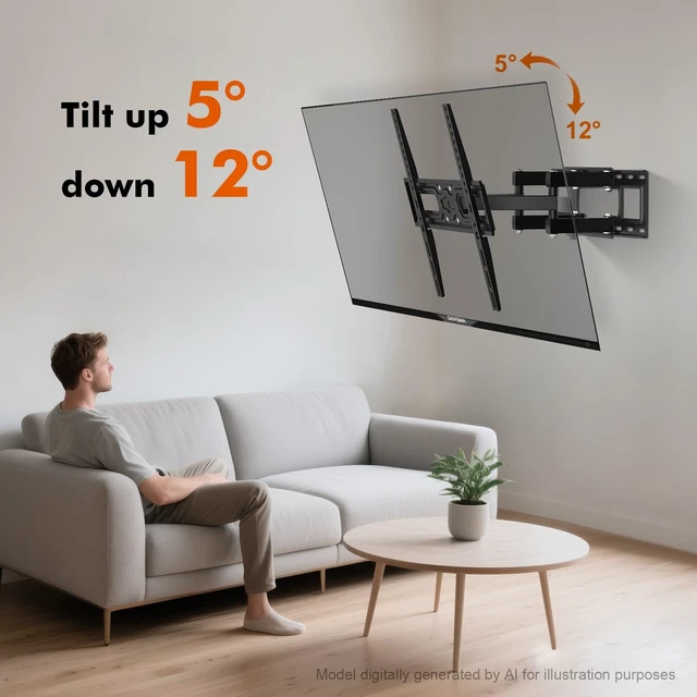Alt view image 4 of 5 - GRIFEMA Full Motion TV Wall Mount for 26-65 in TVs or Monitor, Swivel Tilt