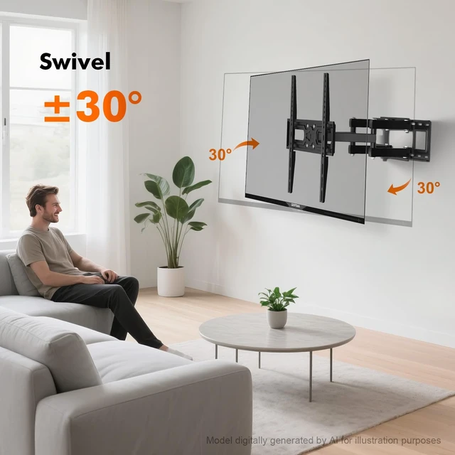 Alt view image 5 of 5 - GRIFEMA Full Motion TV Wall Mount for 26-65 in TVs or Monitor, Swivel Tilt