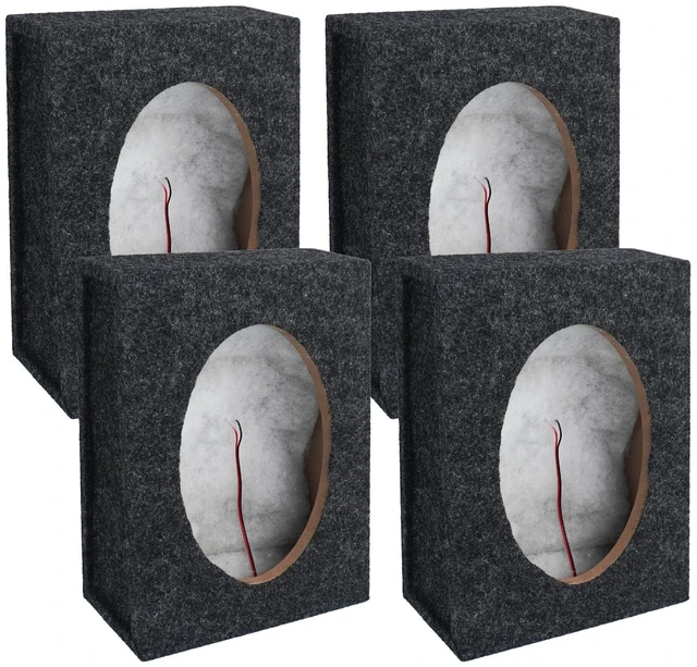 Main image of GEFEDESUL 4 Pcs Angled Style Car Audio Speaker Box, 9.25 x 4.7 x 12.2 Inch Solid Built Automobile Van Casing for Vehicle Sound System Installation