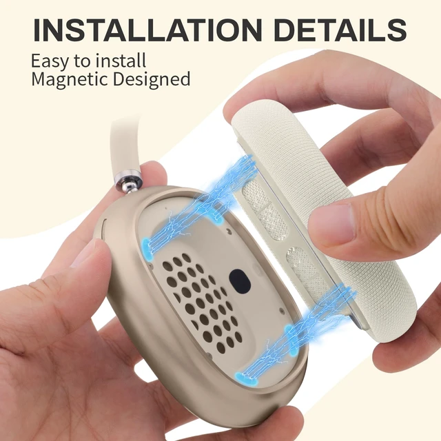 Alt view image 3 of 5 - Ear Cushions for AirPods Max, Original Silicone Noise Reduction (Starlight)