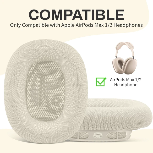 Alt view image 5 of 5 - Ear Cushions for AirPods Max, Original Silicone Noise Reduction (Starlight)