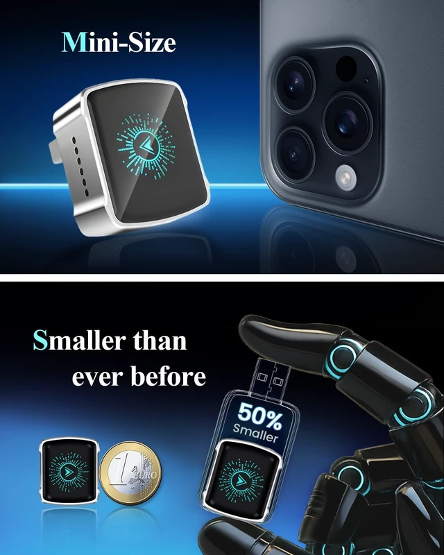 Alt view image 3 of 5 - 2-in-1 Wireless CarPlay & Android Auto Adapter,2026 Upgrade Auto Adapter Instant Wired to Wireless Conversion, Plug & Play, Mini & Stable with USB-C/Type-C, Compatible with iOS 10+ & And