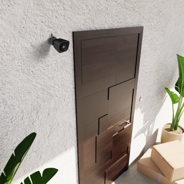 Alt view image 4 of 5 - Feit Electric Plug-in Outdoor Security Camera, 2K HD, Advance Motion Detection, 2.4GHz Wi-Fi, 30ft. Night Vision, 2-Way Audio, Micro SD Card Storage, AI-Powered Smart Alerts, Always-On Wired Power