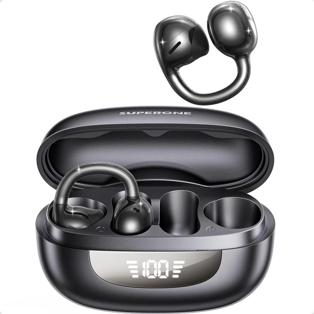 Main image of SUPERONE Open Ear Clip-On Earbuds with Air Cushion & Digital LED Display