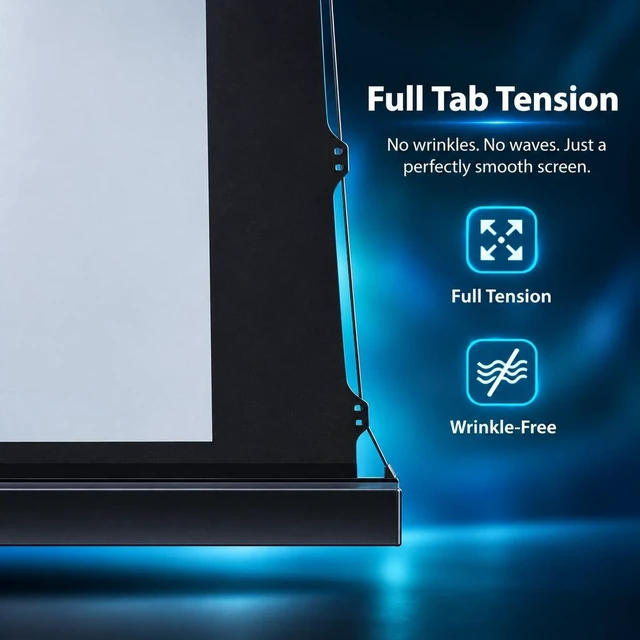 Alt view image 2 of 5 - 92 Inch Motorized Projector Screen Tab Tension for Home Theater