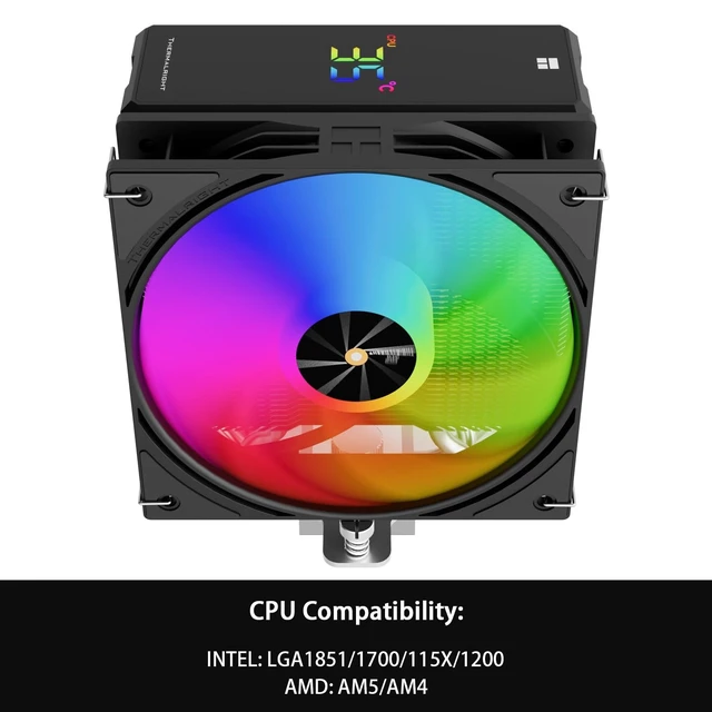 Alt view image 5 of 5 - Thermalright TR Assassin X 120R Digital ARGB Black CPU Cooler, 120mm PWM Quiet CPU Fan, AGHP 4th Technology, Support Intel lga1700/1851/1150/1151/1200,AMD:AM4/AM5