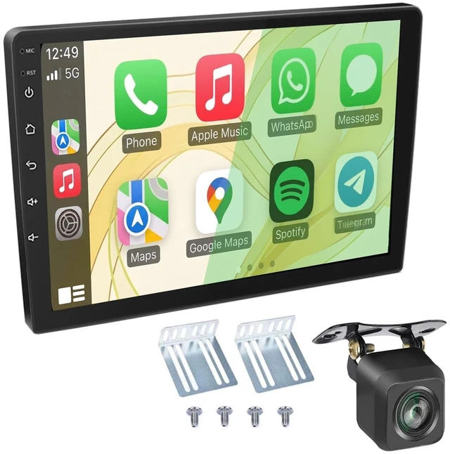 Main image of 9 Inch Car Stereo Android with Wireless CarPlay Wireless Android Auto, Double Din 2.5D Touchscreen Car Stereo with FM Bluetooth Wi-Fi Audio Receiver