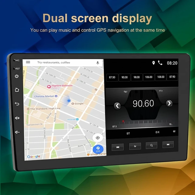Alt view image 4 of 5 - 9 Inch Car Stereo Android with Wireless CarPlay Wireless Android Auto, Double Din 2.5D Touchscreen Car Stereo with FM Bluetooth Wi-Fi Audio Receiver